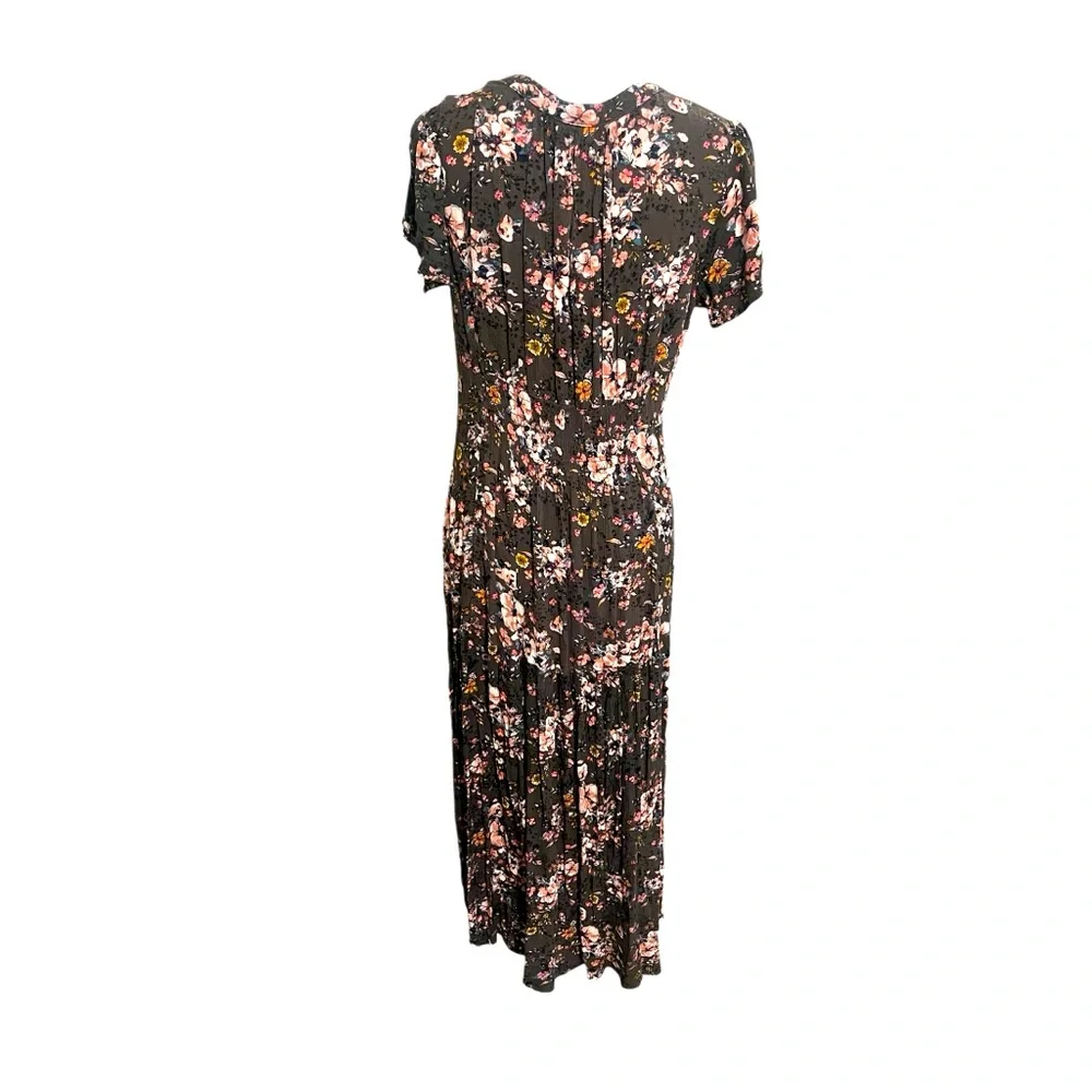 Knox Rose Boho Floral Print Smocked Dress Sz Small - Picture 5 of 6
